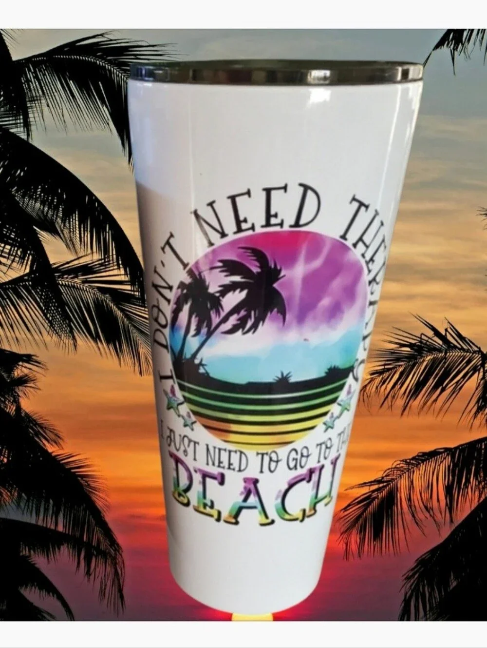 Beach Therapy 32oz Tumbler 💜sale
